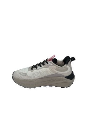 EXTR4 SNEAKER LACCI IN TESSUTO TECNICO COLORE ECRU' CON RIPORTI GOMMATI IN TINTA, FODERA GORE-TEX , FONDO GOMMA 5CM