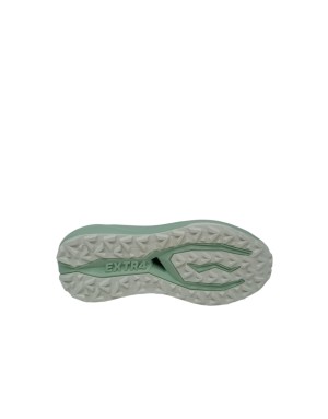 EXTR4 SNEAKER LACCI IN TESSUTO TECNICO COLORE GIADA/MULTI CON RIPORTI GOMMATI LILLA, FONDO GOMMA 5CM