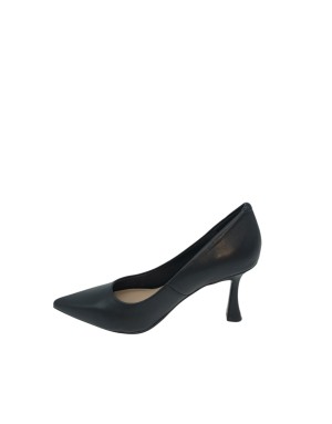 TOSCA BLU DECOLLETE' IN VITELLO NAPPATO COLORE NERO, TACCO FASCIATO 8CM, FONDO GOMMINA