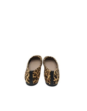 TOSCA BLU BALLERINA IN CAVALLINO LEOPARDATO COLORE CAMEL-MORO, TACCO 1,5CM, FONDO GOMMINA