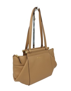 NANNINI BORSA MEDIO/ GRANDE IN VITELLO COLORE CAMEL, LAMPO CENTRALE, TASCA POSTERIORE, DUE MANICI A SPALLA