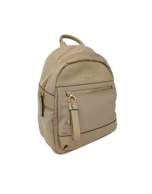 NANNINI LIBERTY ZAINO IN NYLON E VIT.CARACAS COLORE BEIGE, LAMPO CENTRALE, TASCONE FRONTALE