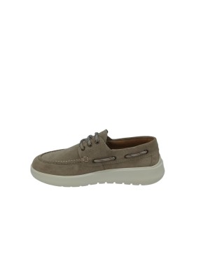 AMBITIOUS SNEAKER STRINGATA GUSTO BARCA, TOMAIA IN CAMOSCIO COLORE TAUPE, FONDO EXTRA LIGHT