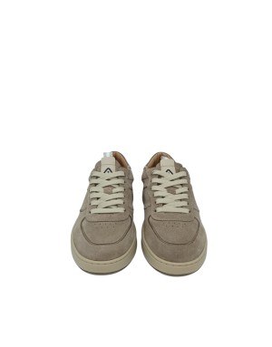 AMBITIOUS SNEAKER LACCI IN CAMOSCIO COLORE TAUPE CON TOPPONCINO GRIGIO-TORTORA, PROFILI A RILIEVO, FONDO GOMMA