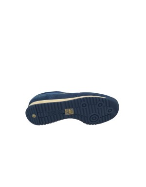 BACK 70 SNEAKER LACCI IN CAMOSCIO NE TESSUTO TECNICO COLORE BLU NAVY CON LOGO E TOPPONCINO BIANCO, FONDO GOMMA BICOLOR