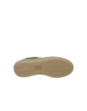 BACK 70 SNEAKER LACCI IN CAMOSCIO E TESSUTO TECNICO COLORE TAUPE CON LOGO E TOPPONCINO BIANCO, FONDO GOMMA