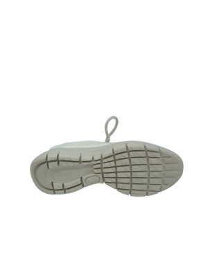 FRAU SNEAKER LACCI IN VITELLO BOTTALATO COLORE BIANCO, FONDO GOMMA EXTRA LIGHT 4CM