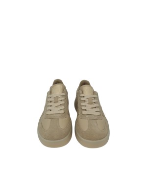BACK 70 SNEAKER LACCI IN NAPPA E CAMOSCIO COLORE BEIGE, FONDO GOMMA 4CM