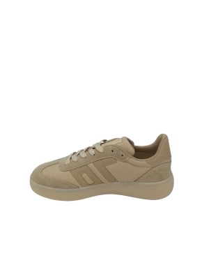 BACK 70 SNEAKER LACCI IN NAPPA E CAMOSCIO COLORE BEIGE, FONDO GOMMA 4CM