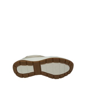 TAMARIS SNEAKER LACCI E LAMPO LATERALE, TOMAIA IN VITELLO E CAMOSCIO COLORE BEIGE CON VASCHETTA IN TESSUTO RETATO PITONATO ROCC