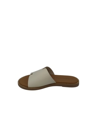 TAMARIS SABOT SPUNTATO UNA FASCIA, TOMAIA IN VITELLO COLORE AVORIO, GUARDOLO BORCHIATO, FONDINO GOMMA 1,5CM