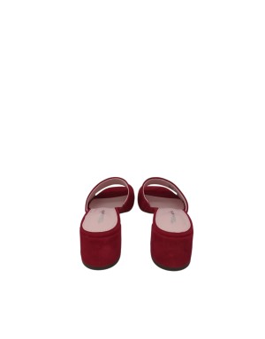 TAMARIS SABOT SPUNTATO UNA FASCIA, TOMAIA IN CAMOSCIO COLORE ROSSO, TACCO FASCIATO 5CM, FONDINO GOMMA