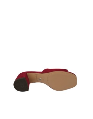 TAMARIS SABOT SPUNTATO UNA FASCIA, TOMAIA IN CAMOSCIO COLORE ROSSO, TACCO FASCIATO 5CM, FONDINO GOMMA