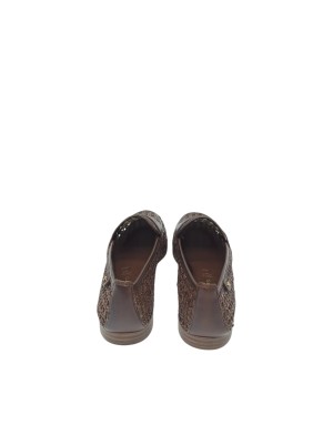 TAMARIS MOCASSINO FORATO IN RAFIA E VITELLO COLORE T.MORO, FONDINO GOMMA, TACCO 2CM