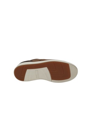 TMRS SNEAKER/SLIP-ON CON LACCIO ELASTICO, TOMAIA IN VITELLO COLORE COGNAC CON TOPPONCINO MORO, FONDO GOMMA EXTRA LIGHT
