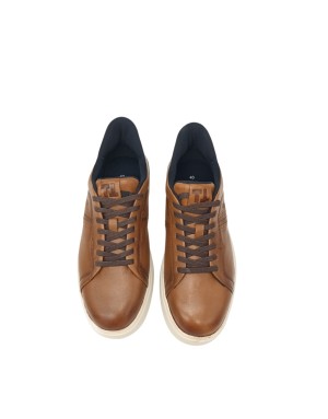 TMRS SNEAKER/SLIP-ON CON LACCIO ELASTICO, TOMAIA IN VITELLO COLORE COGNAC CON TOPPONCINO MORO, FONDO GOMMA EXTRA LIGHT