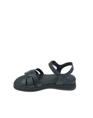 TAMARIS SANDALO RAGNETTO CON CINTURINO ALLA CAVIGLIA, TOMAIA IN VITELLO  COLORE NERO, FONDO ZEPPA GOMMA 3,5CM