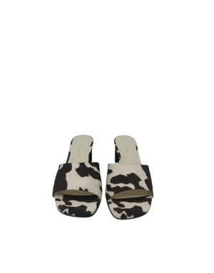 TAMARIS SABOT SPUNTATO UNA FASCIA, TOMAIA IN STAMPATO MUCCA, TACCO FASCIATO 5CM, FONDINO GOMMA