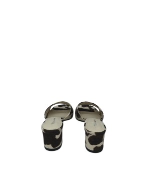 TAMARIS SABOT SPUNTATO UNA FASCIA, TOMAIA IN STAMPATO MUCCA, TACCO FASCIATO 5CM, FONDINO GOMMA