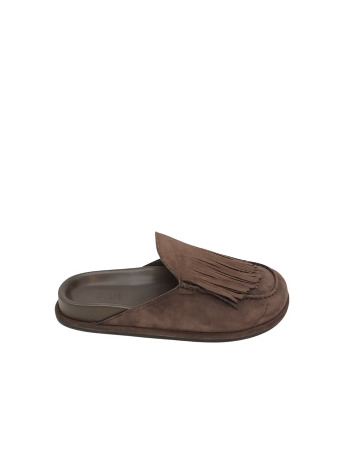 J&M SABOT CON FRANGE, TOMAIA IN CAMOSCIO COLORE T.MORO, FUSBET ANATOMICO IN VITELLO IN TINTA, GUARDOLO CAMOSCIO, FONDINO GOMMA