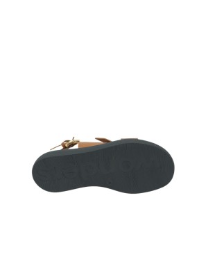 WONDERS SANDALO INFRADITO IN VITELLO COLORE CUOIO, FIBBIE REGOLABILI, FONDO GOMMA NERO3CM