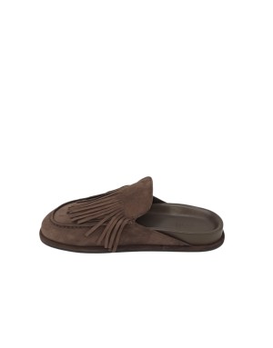 J&M SABOT CON FRANGE, TOMAIA IN CAMOSCIO COLORE T.MORO, FUSBET ANATOMICO IN VITELLO IN TINTA, GUARDOLO CAMOSCIO, FONDINO GOMMA