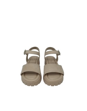 TAMARIS SANDALO UNA FASCIA IN NABUK COLORE AVORIO/BEIGE, CINTURINO ALLA CAVIGLIA CON STRAPPO E FIBBIETTA ACCIAIO, FONDO GOMMA Z