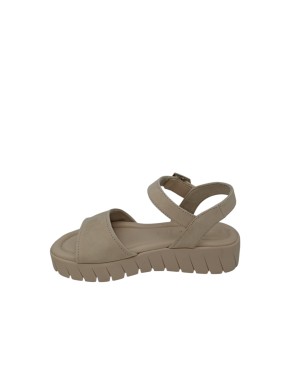 TAMARIS SANDALO UNA FASCIA IN NABUK COLORE AVORIO/BEIGE, CINTURINO ALLA CAVIGLIA CON STRAPPO E FIBBIETTA ACCIAIO, FONDO GOMMA Z