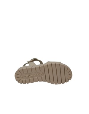 TAMARIS SANDALO UNA FASCIA IN NABUK COLORE AVORIO/BEIGE, CINTURINO ALLA CAVIGLIA CON STRAPPO E FIBBIETTA ACCIAIO, FONDO GOMMA Z