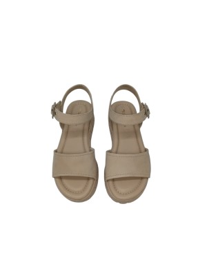 TAMARIS SANDALO UNA FASCIA IN NABUK COLORE AVORIO/BEIGE, CINTURINO ALLA CAVIGLIA CON STRAPPO E FIBBIETTA ACCIAIO, FONDO GOMMA Z