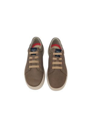 CALLAGHAN  SLIP-ON IN NABUK INGRASSATO COLORE TAUPE, ELASTICI SUL COLLO PIEDE, FONDO GOMMA EXTRA LIGHT BEIGE