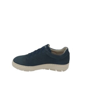 CALLAGHAN  SLIP-ON IN NABUK INGRASSATO COLORE BLU, ELASTICI SUL COLLO PIEDE, FONDO GOMMA EXTRA LIGHT BEIGE