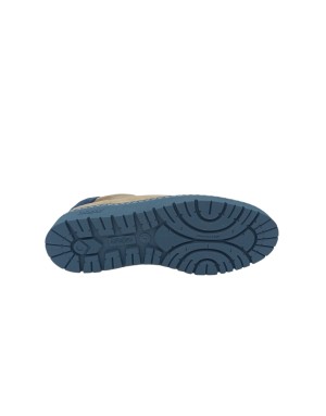 CALLAGHAN  SNEAKER LACCI IN CAMOSCIO INGRASSATO COLORE PIETRA CON TOPPONCINO E FONDO GOMMA COLORE OCEANO