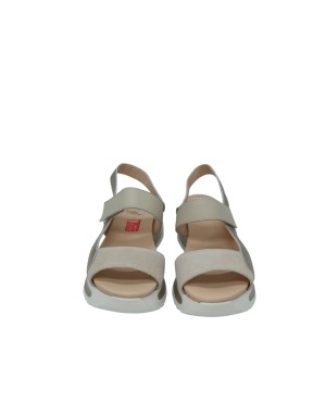CALLAGHAN  SANDALO DUE FASCE, FASCIA SUPERIORE CON STRAPPO, TOMAIA IN CAMOSCIO, VITELLO E LAMINATO COLORE BEIGE-PLATINO, FONDO 