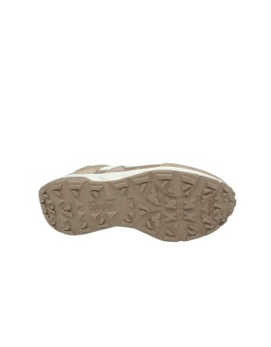 CALLAGHAN  SNEAKER LACCI IN CAMOSCIO E TESSUTO TECNICO COLORE PIETRA/SABBIA, FONDO GOMMA ONDULATO 4,5CM